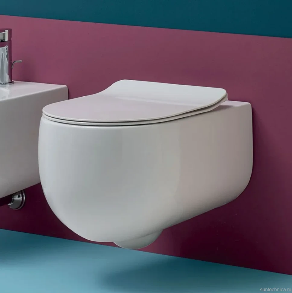 Комплект Унитаз подвесной Kerasan Flo + Крышка slim 319101 с микролифтом + Инсталляция Geberit Duofix UP 320 111.300.00.5 + Кнопка Sigma 01 115.770.21.5 хром + Крепления 111.815.00.1 к стене + Звукоизоляция