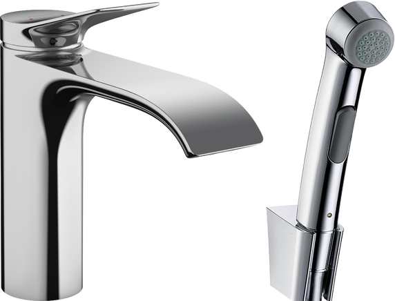 Смеситель для раковины Hansgrohe Vivenis 75210000 с гигиеническим душем, хром