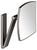 Косметическое зеркало Keuco iLook Move 17613 настенное, с увеличением, шлифованный черный титан