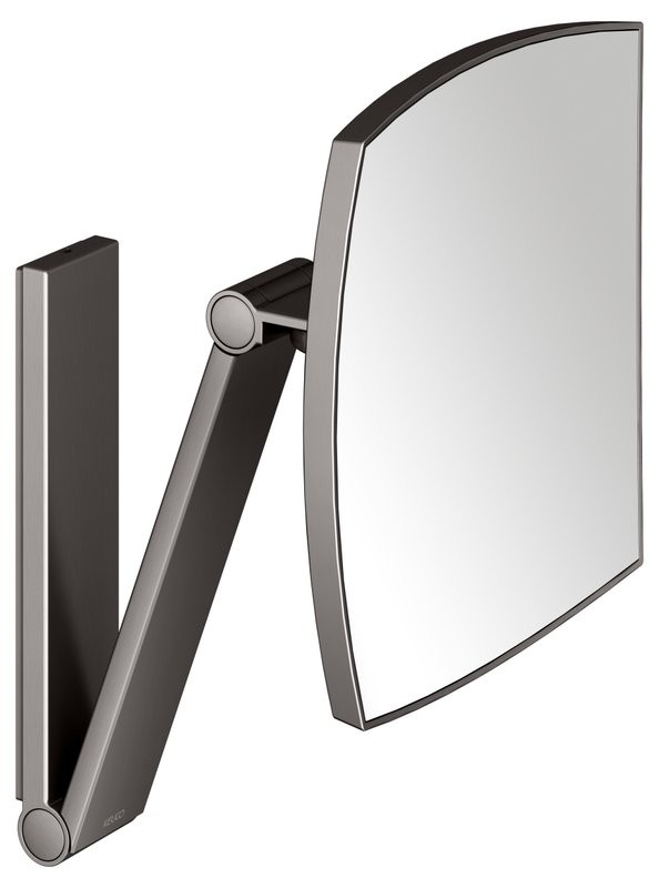 Косметическое зеркало Keuco iLook Move 17613 настенное, с увеличением, шлифованный черный титан
