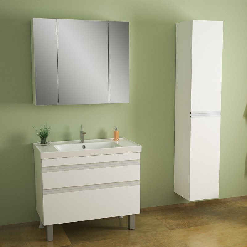 Шкаф-пенал для ванной Dreja Grace 35 белый глянец