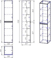 Шкаф-пенал для ванной Dreja Grace 35 белый глянец Шкаф-пенал для ванной Dreja Grace 35 белый глянец