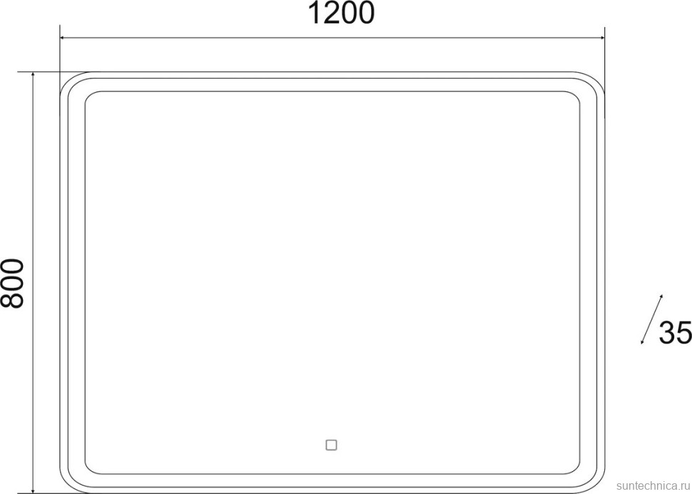 Зеркало Emmy Моника 250658 120х80, белое, с LED-подсветкой