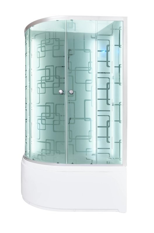 Душевая кабина DTO D EM4511RNLED+GM профиль хром, стекло матовое с узором