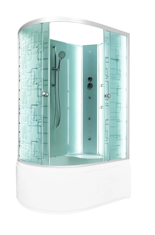 Душевая кабина DTO D EM4511RNLED+GM профиль хром, стекло матовое с узором