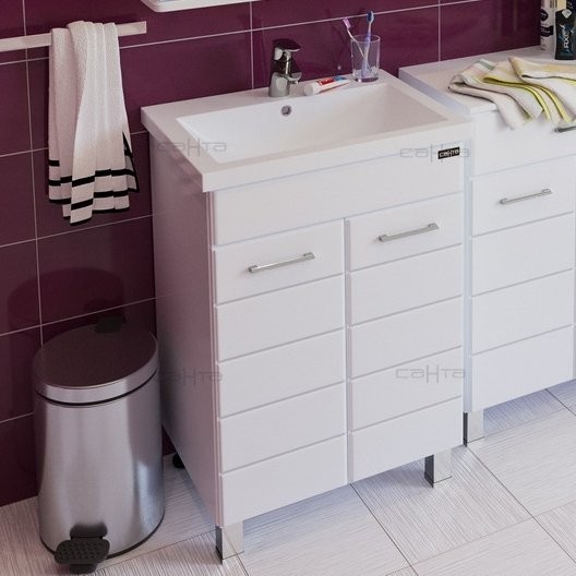 Тумба под раковину СаНта Омега 60 напольная, 2 дверцы