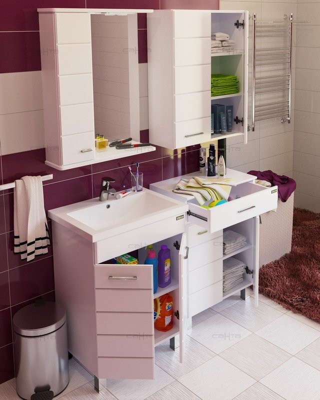 Тумба под раковину СаНта Омега 60 напольная, 2 дверцы