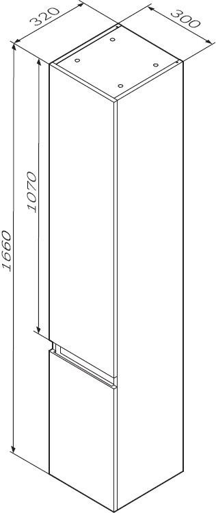 Шкаф-пенал для ванной AM.PM X-Joy 30 R подвесной, черный матовый
