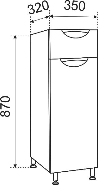 Тумба в туалет Emmy Милли L 35