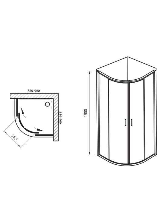 Душевой уголок Ravak Blix BLCP4-90 профиль белый, стекло матовое Grape