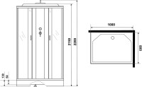 Душевая кабина Niagara Classic NG-43085-14QF 100х80 см, с гидромассажем и пультом управления