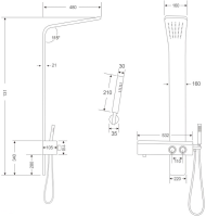 Душевая панель Ceruttispa Barbaria B CT9657 черная