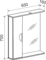 Зеркало Emmy Милли L 65, с подсветкой