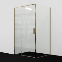 Душевой уголок Wasserkraft Aisch 55P17 100x80, профиль золотой матовый