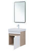 Мебель для ванной комнаты Aquanet Оптима 50 подвесная, дуб светлый, белый сатин