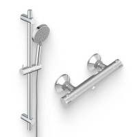 Душевой комплект Термостат Damixa Jupiter 776000000 для душа, хром + Гарнитур Redblu Origin One 918100000