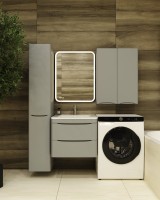 Тумба с раковиной Style Line Бергамо Мини 60 Люкс Plus подвесная, антискрейтч серая
