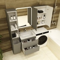 Тумба с раковиной Style Line Бергамо Мини 60 Люкс Plus подвесная, антискрейтч серая