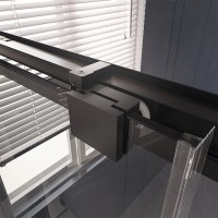 Душевой уголок Veconi Premium Trento PTC-SP-30B 140x90, профиль черный матовый, стекло прозрачное