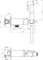 Гигиенический душ Paini Castello Round CACR442R со смесителем, С ВНУТРЕННЕЙ ЧАСТЬЮ, хром
