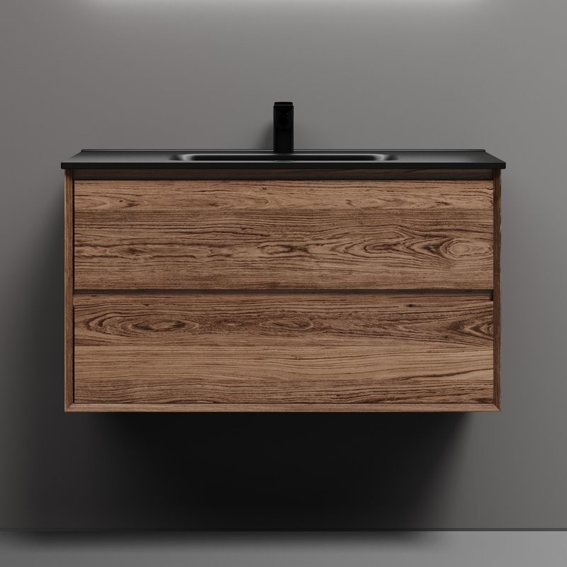 Тумба с раковиной Sancos Marmi 2.0 90 дуб чарльстон, раковина CN7002MB