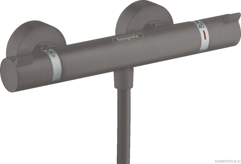 Термостатический смеситель Hansgrohe Ecostat Comfort 13116340 для душа, шлифованный черный хром