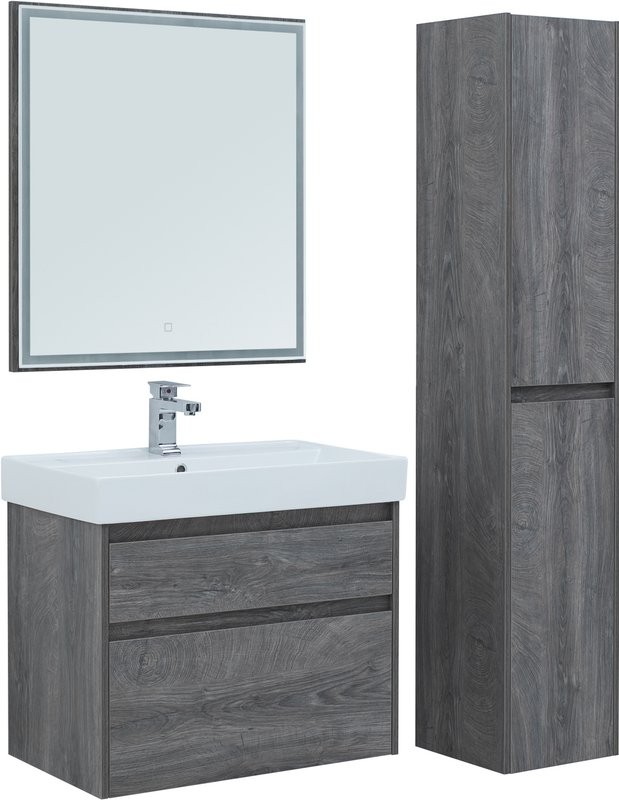 Мебель для ванной комнаты Aquanet Nova Lite 75 дуб рошелье, 2 ящика