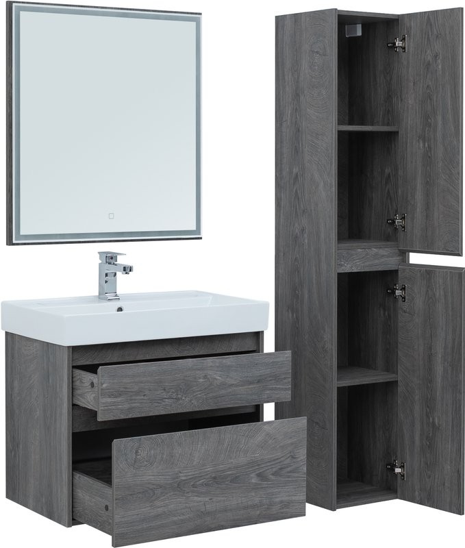 Мебель для ванной комнаты Aquanet Nova Lite 75 дуб рошелье, 2 ящика
