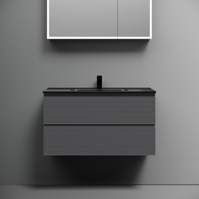 Мебель для ванной комнаты Sancos Folk 90 grey soft, раковина CN7002MB