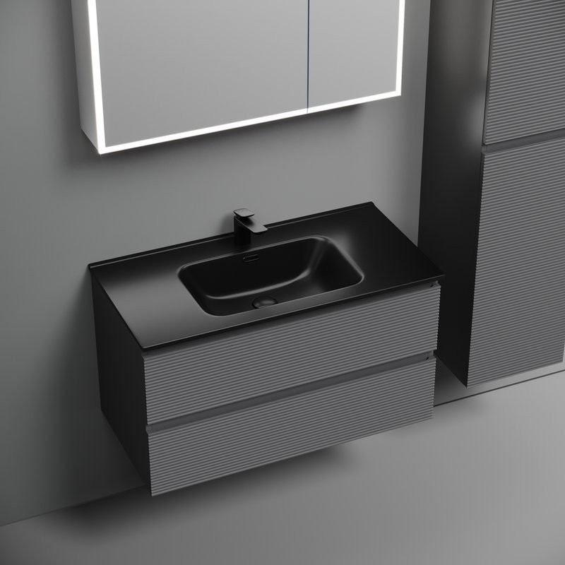 Мебель для ванной комнаты Sancos Folk 90 grey soft, раковина CN7002MB