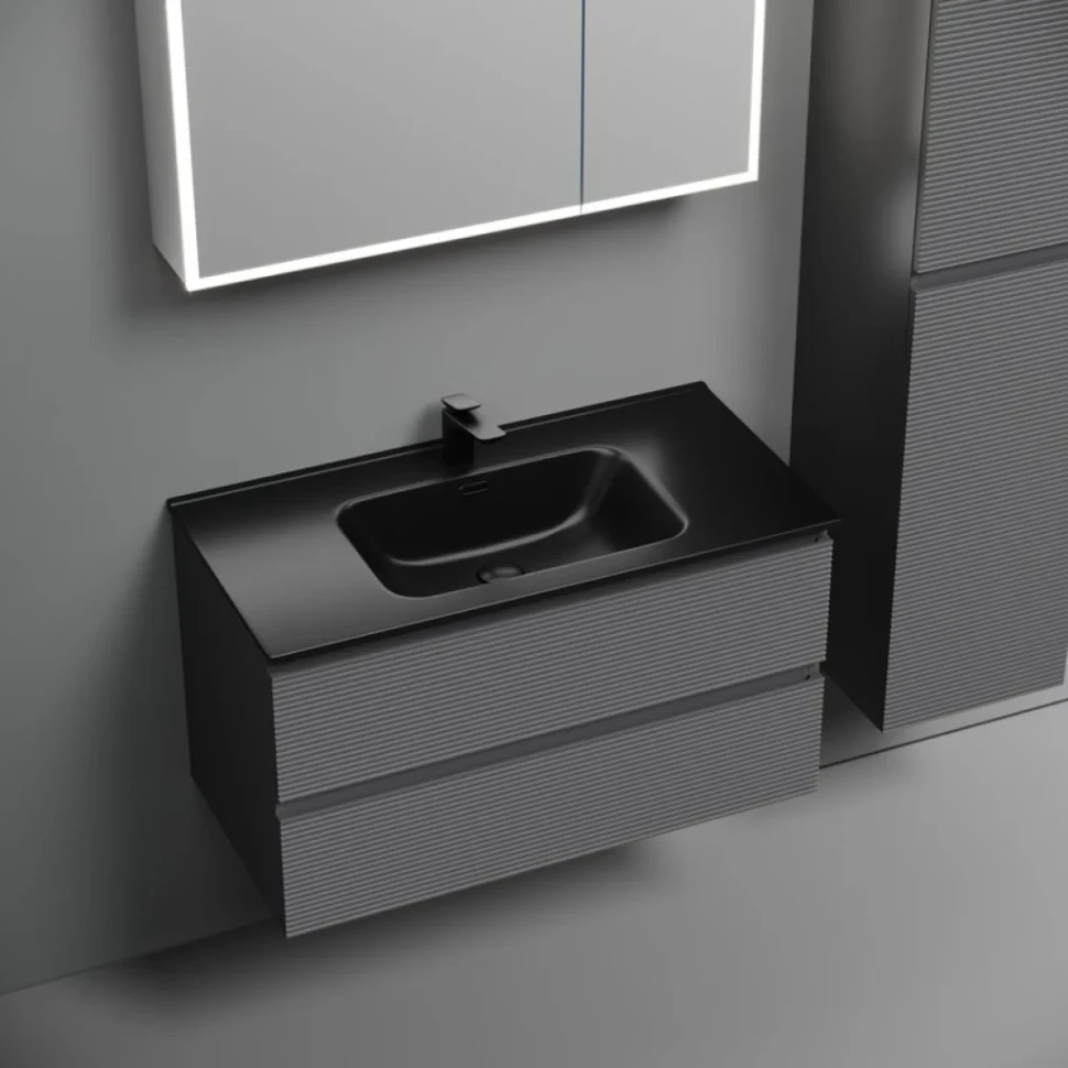 Мебель для ванной комнаты Sancos Folk 90 grey soft, раковина CN7002MB