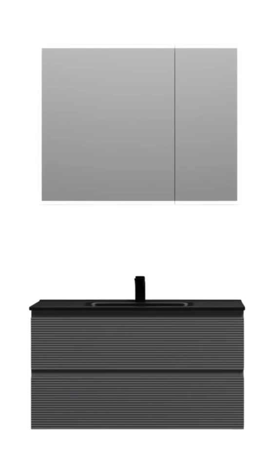 Мебель для ванной комнаты Sancos Folk 90 grey soft, раковина CN7002MB