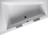 Акриловая ванна Riho Doppio R 180x130 см, угловая, правая, встраиваемая, белая, асимметричная, с каркасом, со сливом-переливом