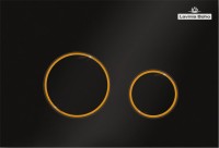 Комплект Унитаз подвесной безободковый Bell Pro Rimless 3301101R + Быстросъемное сиденье микролифт 33290100 + Система инсталляции для унитазов Relfix 38010010 + Кнопка смыва Relfix 38050803 матовая черная, золотой глянец