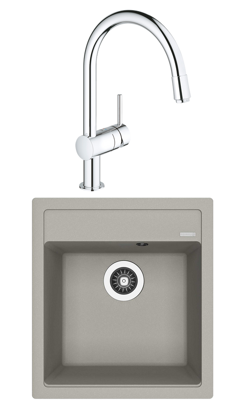 Комплект Мойка Florentina Липси 460 грей + Смеситель Grohe Minta 3291800E хром