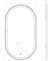 Зеркало Alavann Wave 52х92 см, с подсветкой
