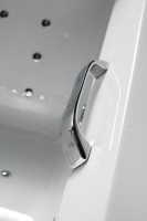 Акриловая ванна Orans 65105L0 L 180x120 см, левая, пристенная, с гидромассажем, белая, с каркасом, для двоих, с экранами, с ручками, со смесителем, со сливом-переливом, с подголовником