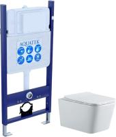 Комплект Унитаз подвесной AQUATEK Либра New AQ0530N-00 безободковый, с микролифтом + Инсталляция Eco Standard INS-0000014