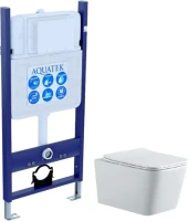 Комплект Унитаз подвесной AQUATEK Либра New AQ0530N-00 безободковый, с микролифтом + Инсталляция Eco Standard INS-0000014