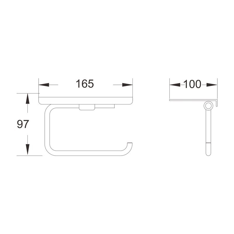 Держатель для туалетной бумаги с полочкой Shevanik SZ15, хром