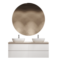 Мебель для ванной комнаты Sancos Snob R 140 bianco, столешница бежевая TT140A2X, раковина CN6009