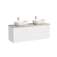 Мебель для ванной комнаты Sancos Snob R 140 bianco, столешница бежевая TT140A2X, раковина CN6009