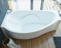 Ванна из искусственного камня Эстет Грация L 170x95 см, угловая, левая, пристенная, асимметричная, на ножках