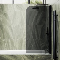 Шторка на ванну Maybahglass MGV-623-6 80x140, профиль черный, стекло графит