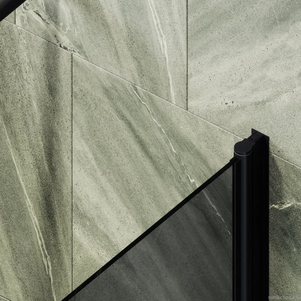 Шторка на ванну Maybahglass MGV-623-6 80x140, профиль черный, стекло графит