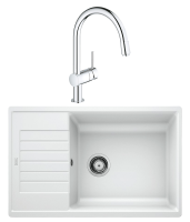 Комплект Мойка Blanco Zia XL 6S Compact 523277 белая + Смеситель Grohe Minta 3291800E хром