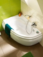 Акриловая ванна Cersanit Joanna L 160x95 см, угловая, левая, встраиваемая, ультрабелая, асимметричная, на ножках