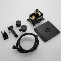 Гигиенический душ Rose R105H со смесителем, С ВНУТРЕННЕЙ ЧАСТЬЮ, черный