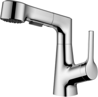 Смеситель для раковины Wonzon & Woghand WW-121B108-CR с выдвижным изливом, хром