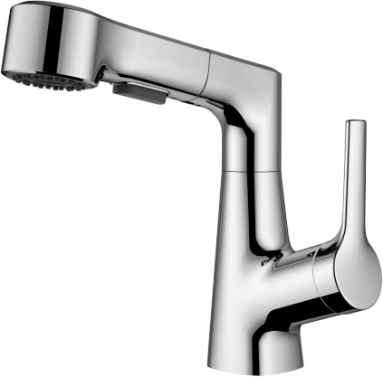 Смеситель для раковины Wonzon & Woghand WW-121B108-CR с выдвижным изливом, хром